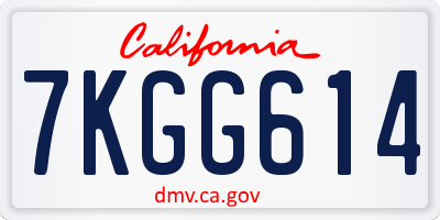 CA license plate 7KGG614