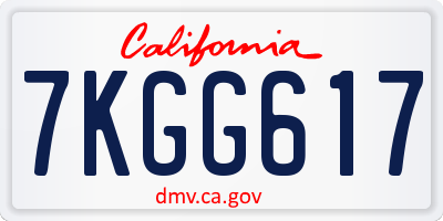 CA license plate 7KGG617