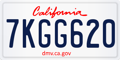 CA license plate 7KGG620