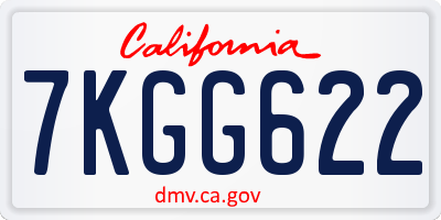 CA license plate 7KGG622