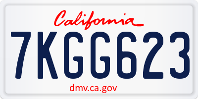 CA license plate 7KGG623