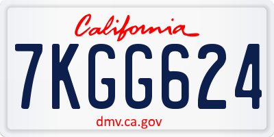 CA license plate 7KGG624