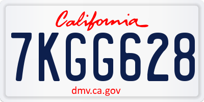 CA license plate 7KGG628