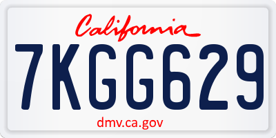 CA license plate 7KGG629
