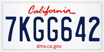 CA license plate 7KGG642