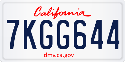 CA license plate 7KGG644