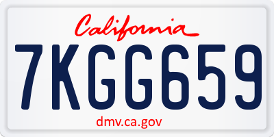 CA license plate 7KGG659