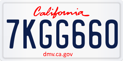CA license plate 7KGG660