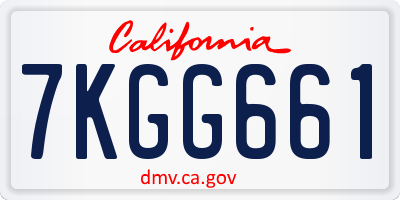 CA license plate 7KGG661