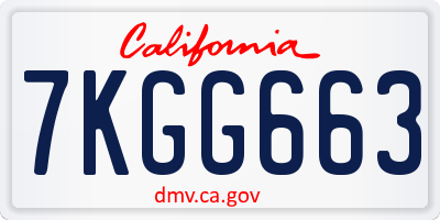 CA license plate 7KGG663