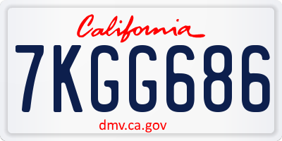 CA license plate 7KGG686