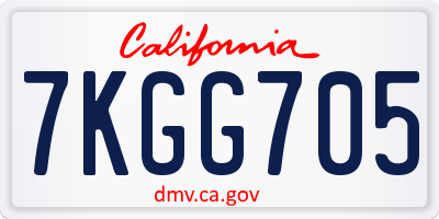 CA license plate 7KGG705
