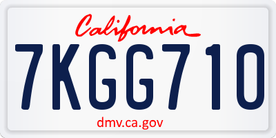 CA license plate 7KGG710