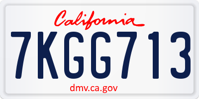 CA license plate 7KGG713