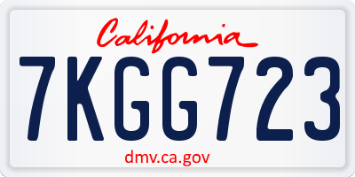 CA license plate 7KGG723