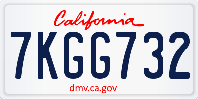 CA license plate 7KGG732