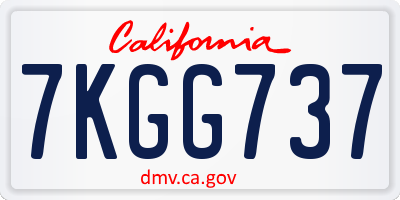 CA license plate 7KGG737