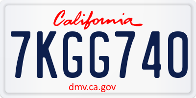 CA license plate 7KGG740