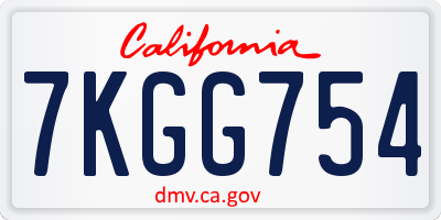 CA license plate 7KGG754
