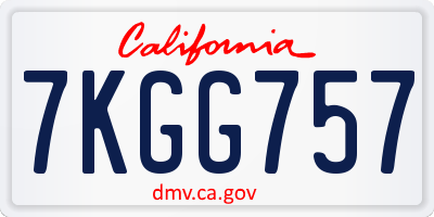 CA license plate 7KGG757
