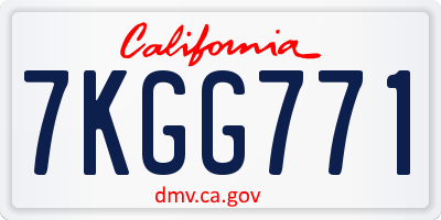 CA license plate 7KGG771