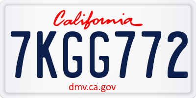 CA license plate 7KGG772