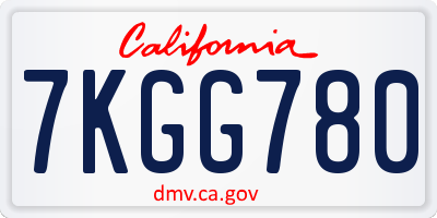 CA license plate 7KGG780
