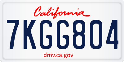 CA license plate 7KGG804