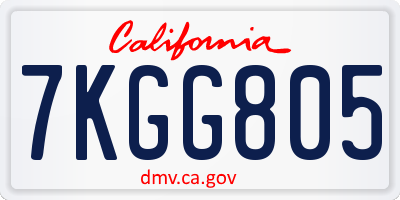 CA license plate 7KGG805