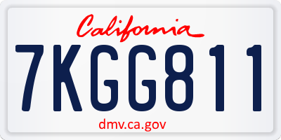 CA license plate 7KGG811