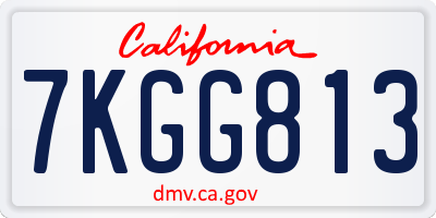 CA license plate 7KGG813