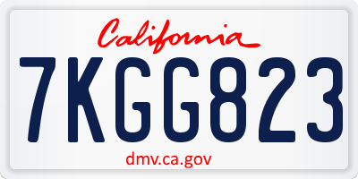 CA license plate 7KGG823