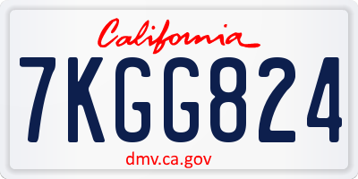 CA license plate 7KGG824