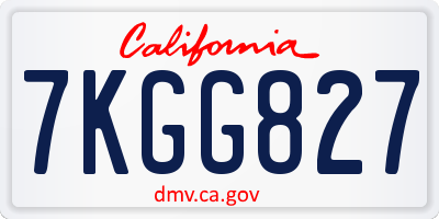CA license plate 7KGG827