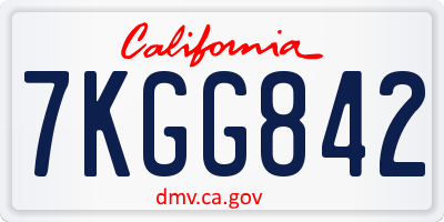 CA license plate 7KGG842