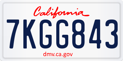 CA license plate 7KGG843