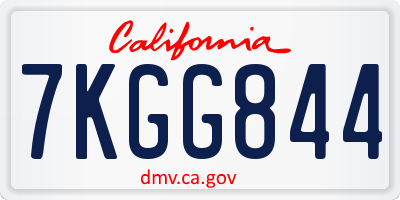 CA license plate 7KGG844