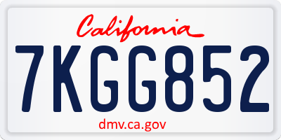 CA license plate 7KGG852