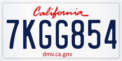 CA license plate 7KGG854
