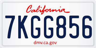 CA license plate 7KGG856