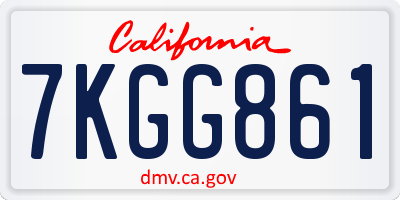 CA license plate 7KGG861
