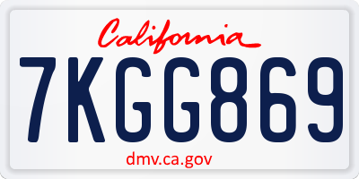 CA license plate 7KGG869