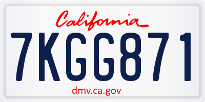 CA license plate 7KGG871