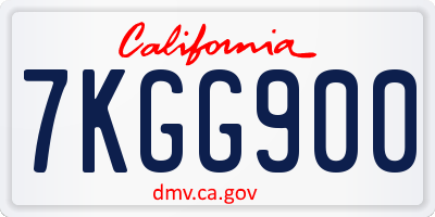 CA license plate 7KGG900