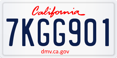 CA license plate 7KGG901