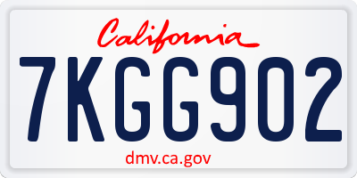 CA license plate 7KGG902