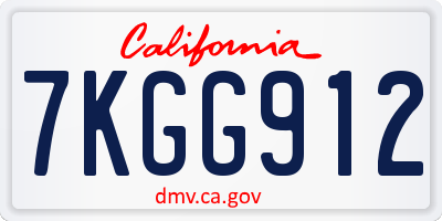 CA license plate 7KGG912