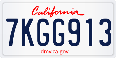 CA license plate 7KGG913