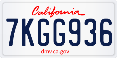 CA license plate 7KGG936