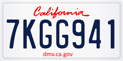 CA license plate 7KGG941
